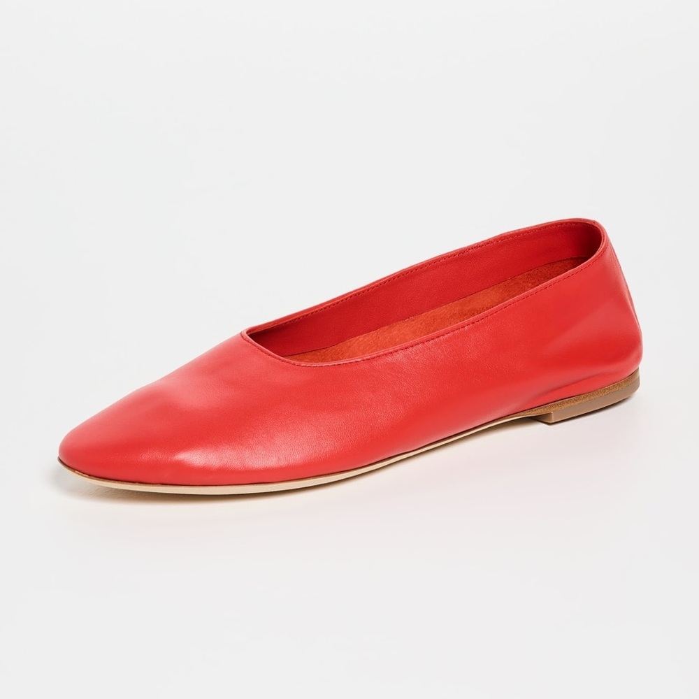 NWOT Authentuc STAUD Red Alba Ballet Flats 37.5